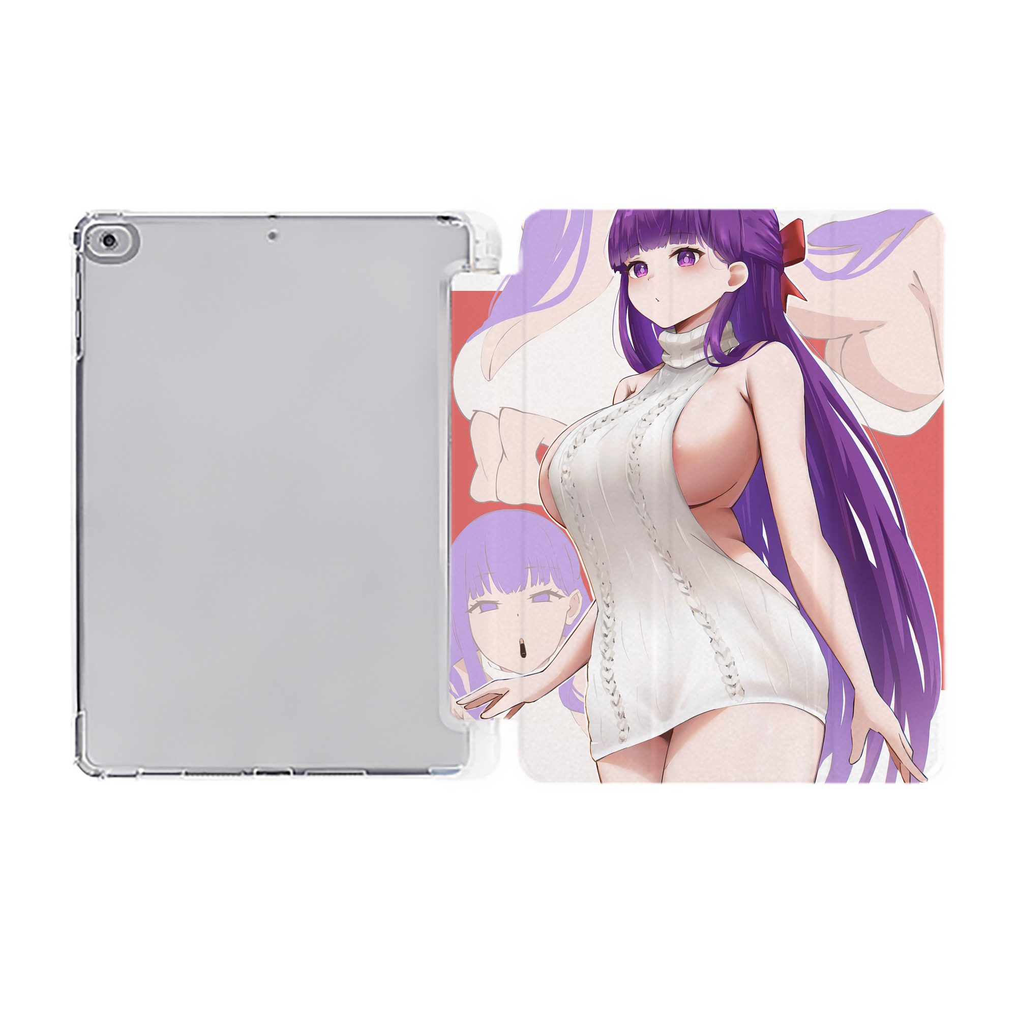 （画像用） 葬送のフリーレン Frieren IPad ケース ペン収納付き 三つ折りスタンド PUレザー×シリコン 対応機種9.5/10.5/10.9インチ